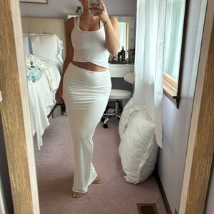 Tigermist White long maxi skirt